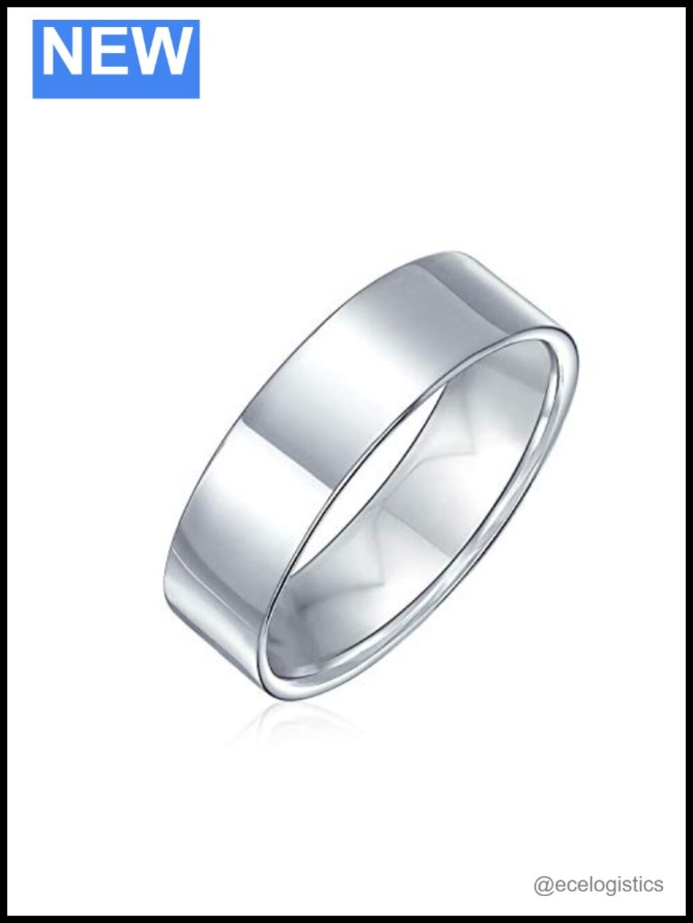 Sterling Silver 6MM Classic Plain Cigar-Band Flat Wedding Ring